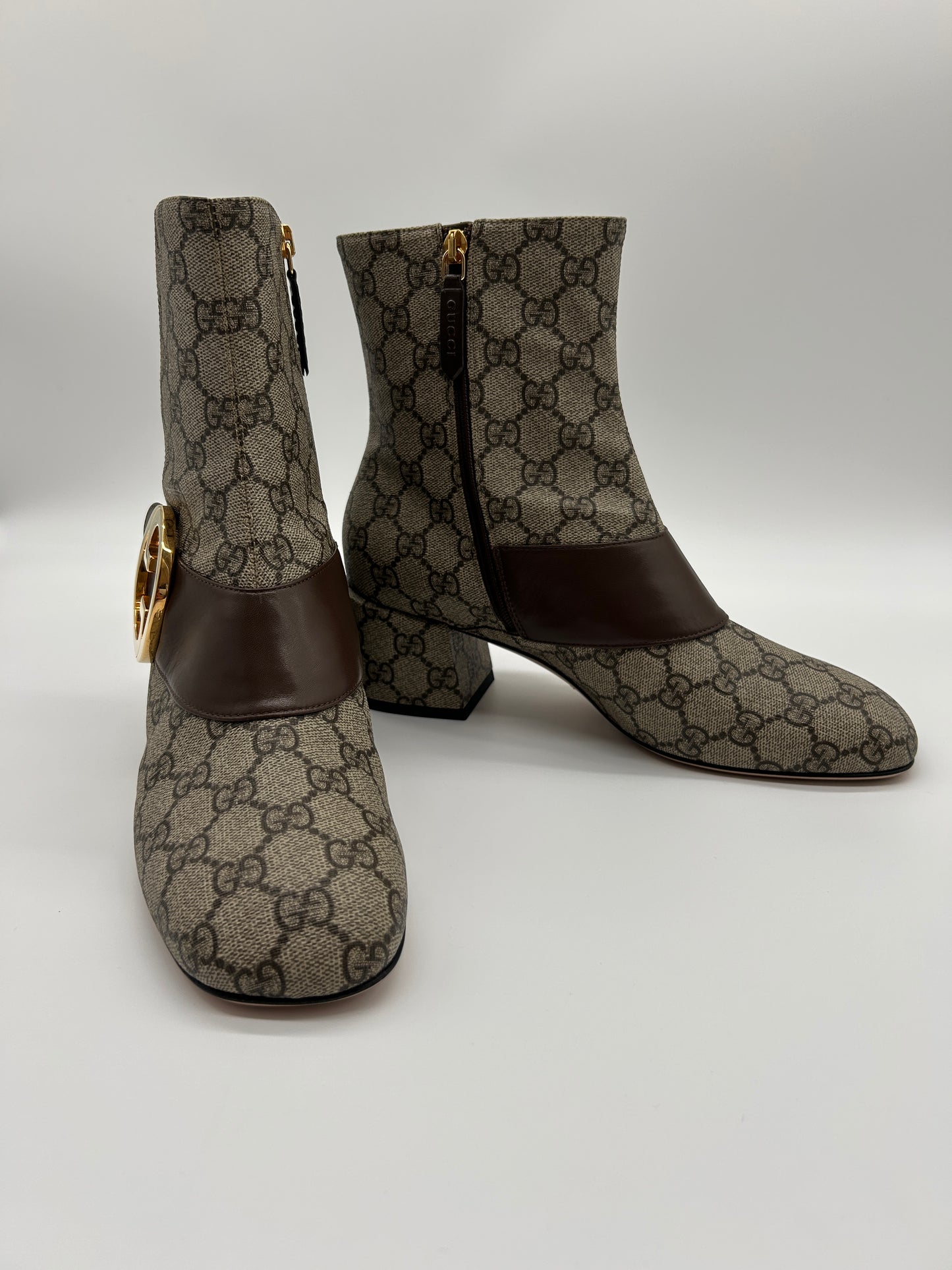 Gucci GG Stiefeletten Beige Ebenholz Gr. 39