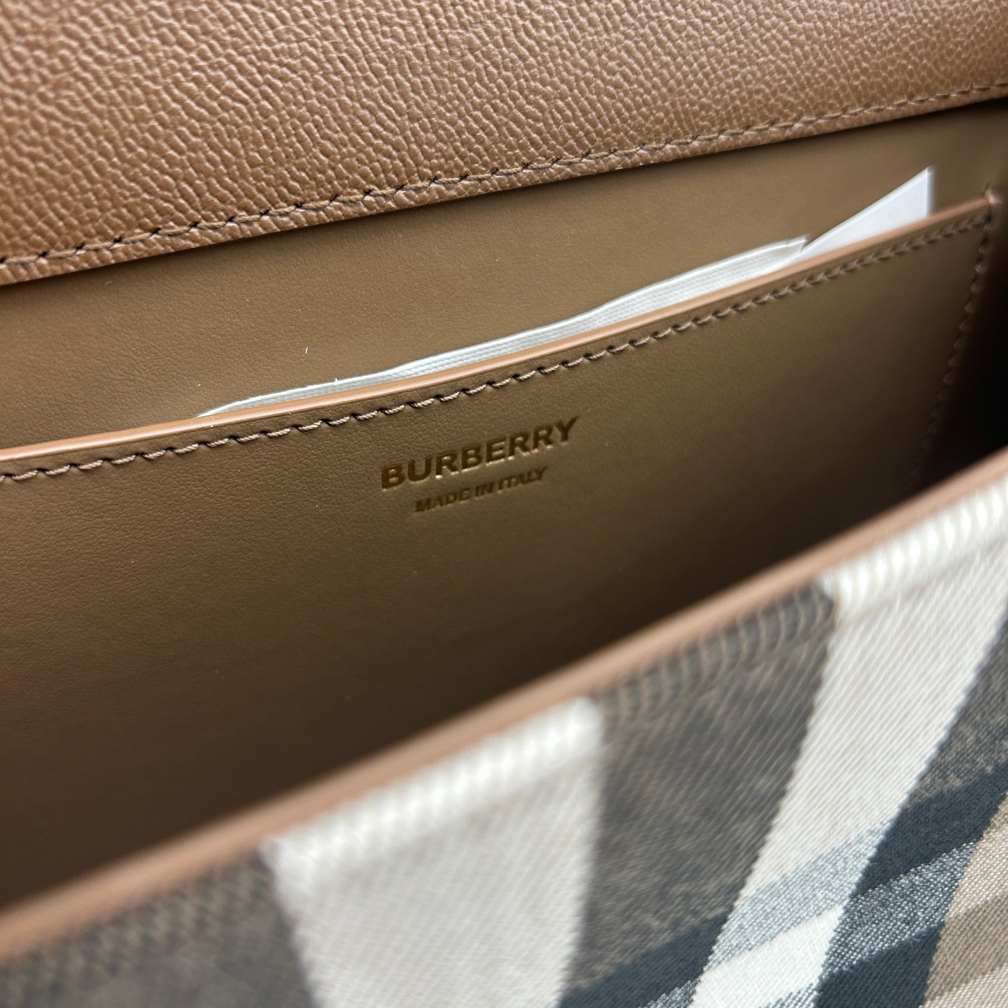 Burberry Mackford Damen Leder Umhängetasche Braun