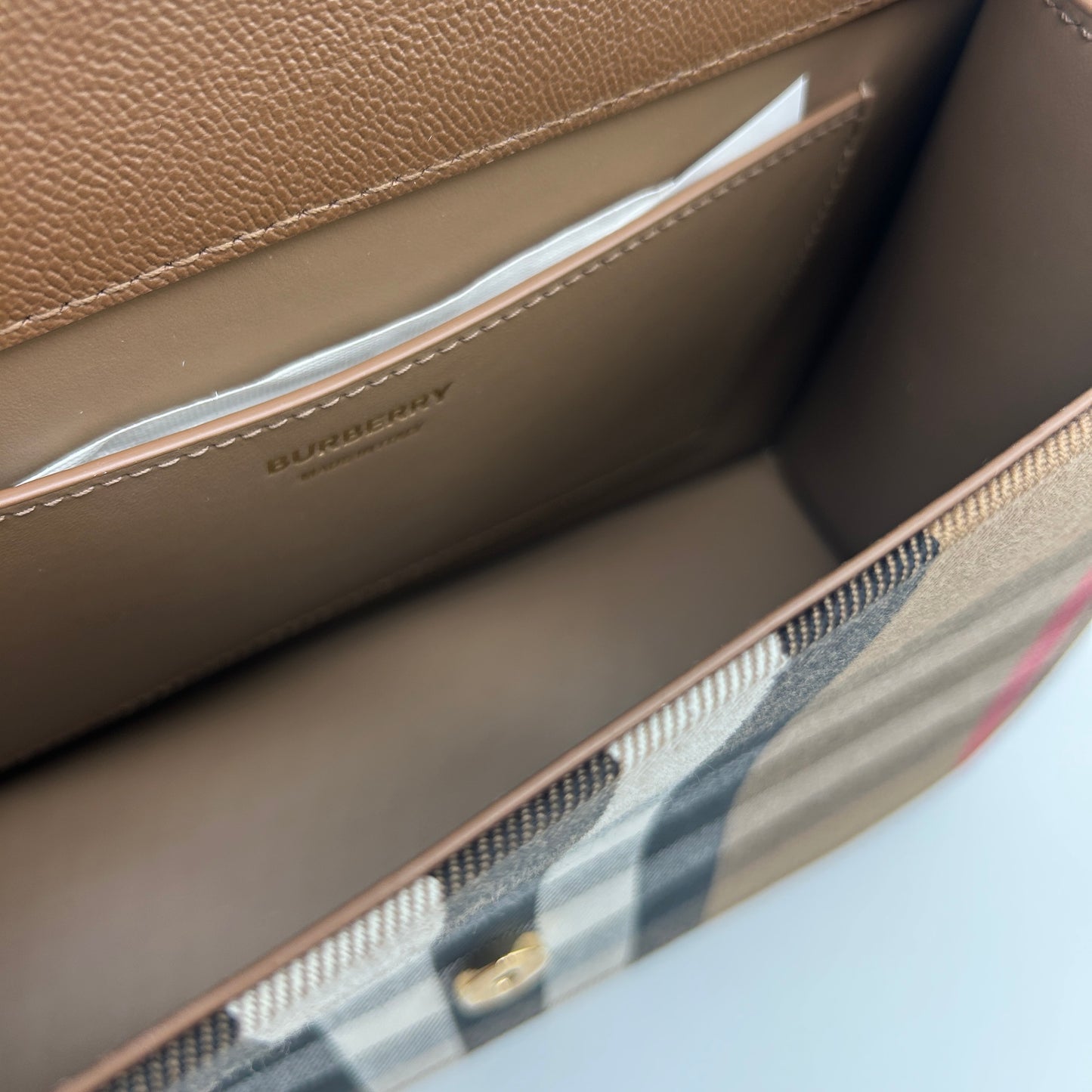 Burberry Mackford Damen Leder Umhängetasche Braun