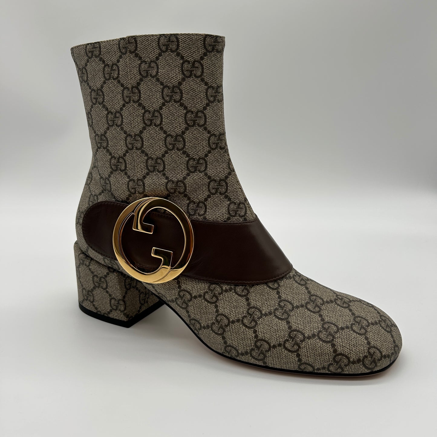 Gucci GG Stiefeletten Beige Ebenholz Gr. 39