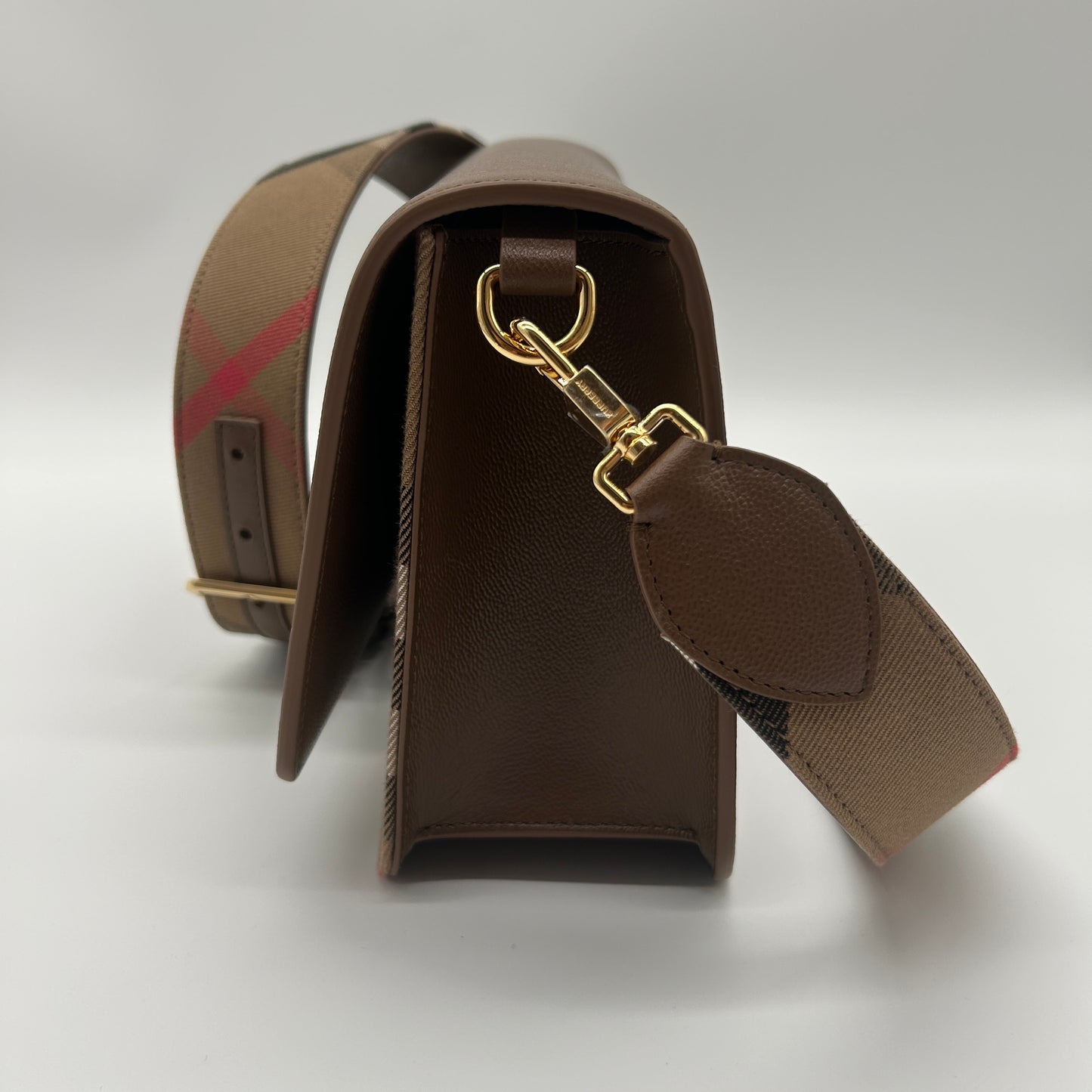 Burberry Mackford Damen Leder Umhängetasche Braun