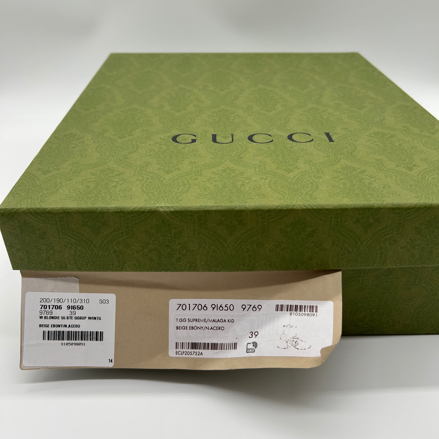 Gucci GG Stiefeletten Beige Ebenholz Gr. 39