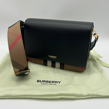 Burberry Mackford Damen Leder Umhängetasche Schwarz