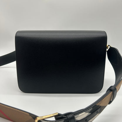 Burberry Mackford Damen Leder Umhängetasche Schwarz
