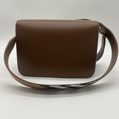 Burberry Mackford Damen Leder Umhängetasche Braun