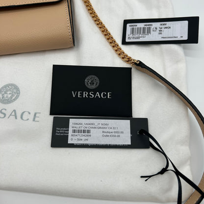 Versace Leder Tasche beige