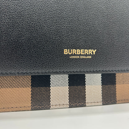 Burberry Mackford Damen Leder Umhängetasche Schwarz