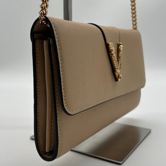 Versace Leder Tasche beige