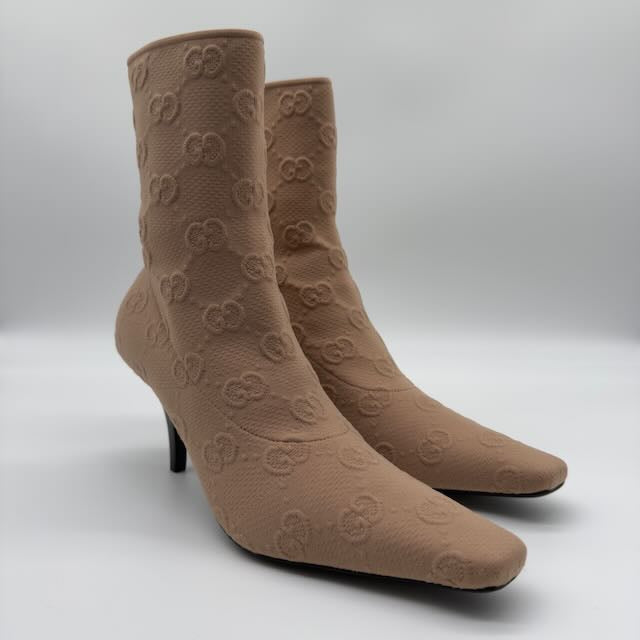 Sock Boots aus Jacquard-Strick Gr. 40 1/2