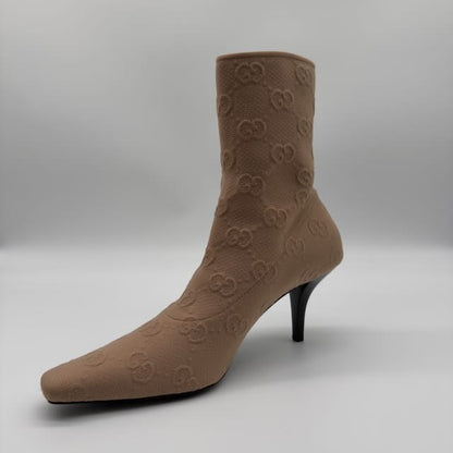 Sock Boots aus Jacquard-Strick Gr. 40 1/2