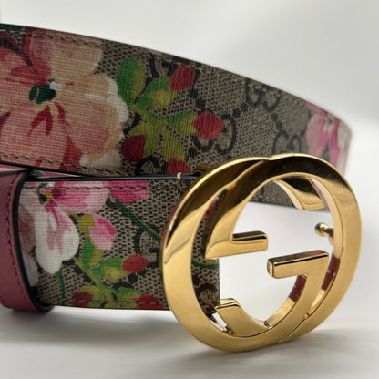 Gucci Blooms GG Supreme-Gürtel aus Canvas mit Blumenmuster